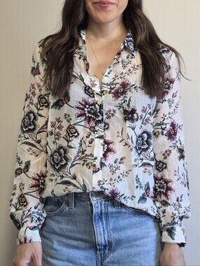 Floral Button-Up Blouse